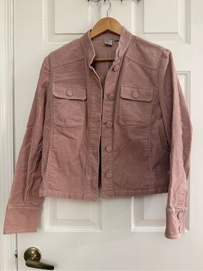 DKNY Rose Pink Corduroy Button-Front Jacket
